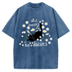 Unisex All Oopsies No Daisies Cat Printed Washed Tee