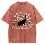 Unisex All Oopsies No Daisies Cat Printed Washed Tee