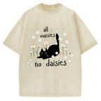 Unisex All Oopsies No Daisies Cat Printed Washed Tee