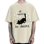 Unisex All Oopsies No Daisies Cat Printed Washed Tee