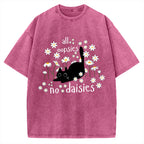 Unisex All Oopsies No Daisies Cat Printed Washed Tee