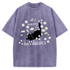 Unisex All Oopsies No Daisies Cat Printed Washed Tee