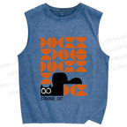 Unisex Bauhaus Strange Cat Printed Washed Tank Top