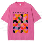 Unisex Bauhaus Design Printed Washed Tee