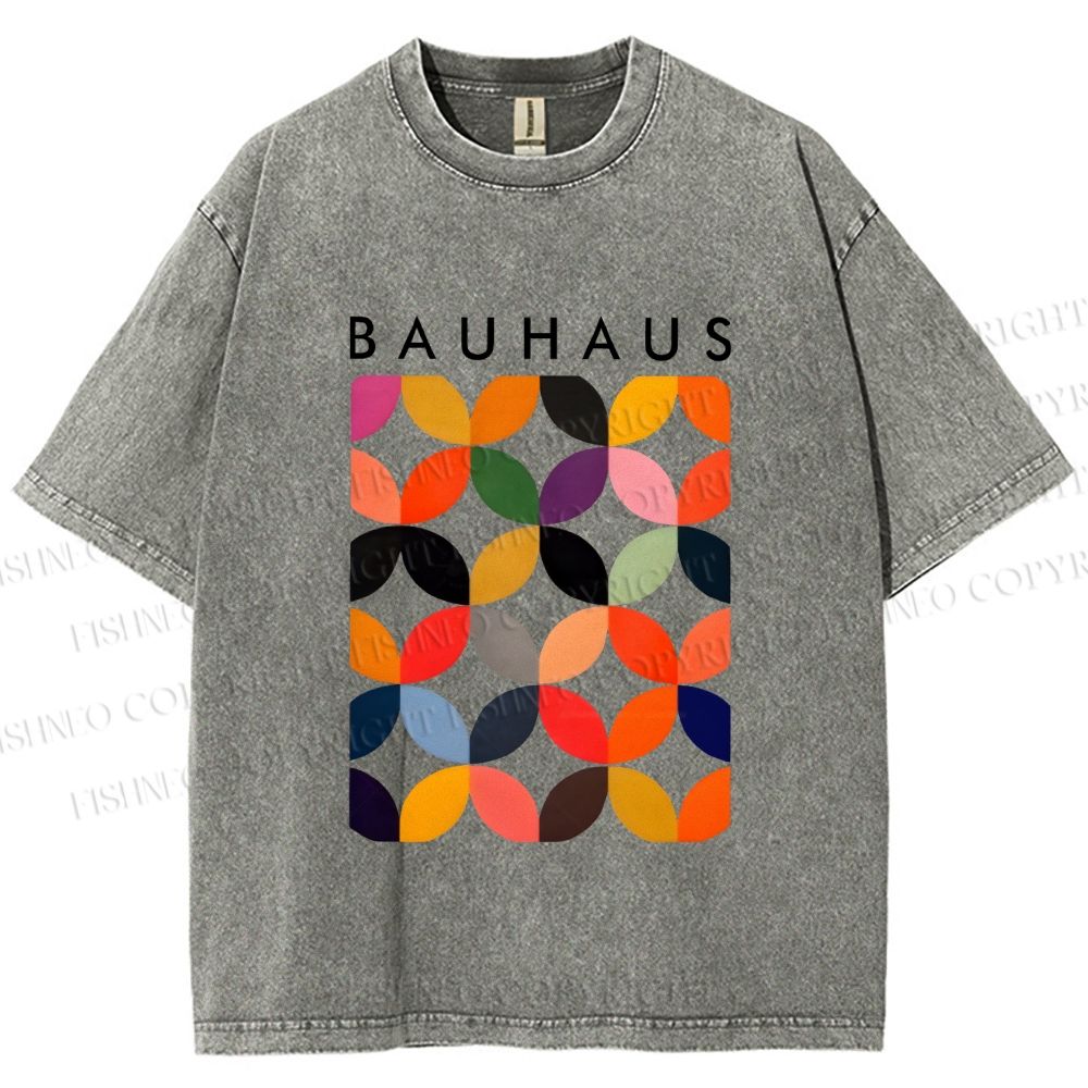Unisex Bauhaus Design Printed Washed Tee