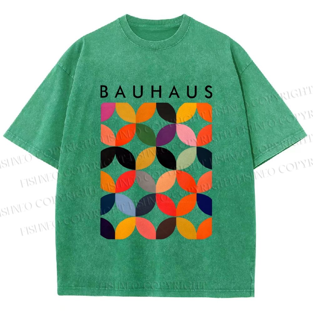 Unisex Bauhaus Design Printed Washed Tee