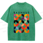 Unisex Bauhaus Design Printed Washed Tee