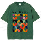 Unisex Bauhaus Design Printed Washed Tee