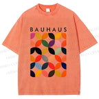 Unisex Bauhaus Design Printed Washed Tee
