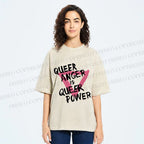 Unisex Queer Anger is Queer Power Printed Washed Tee