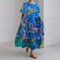 Gleaming Octopus Printed Maxi Dress