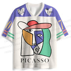 Picasso Abstract Line Figure Face Printed Jersey Shirts
