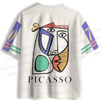Picasso Abstract Line Figure Face Printed Jersey Shirts