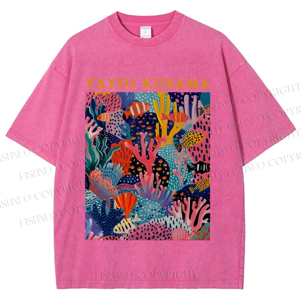 Unisex Yayoi Kusama Ocean Printed Washed Tee