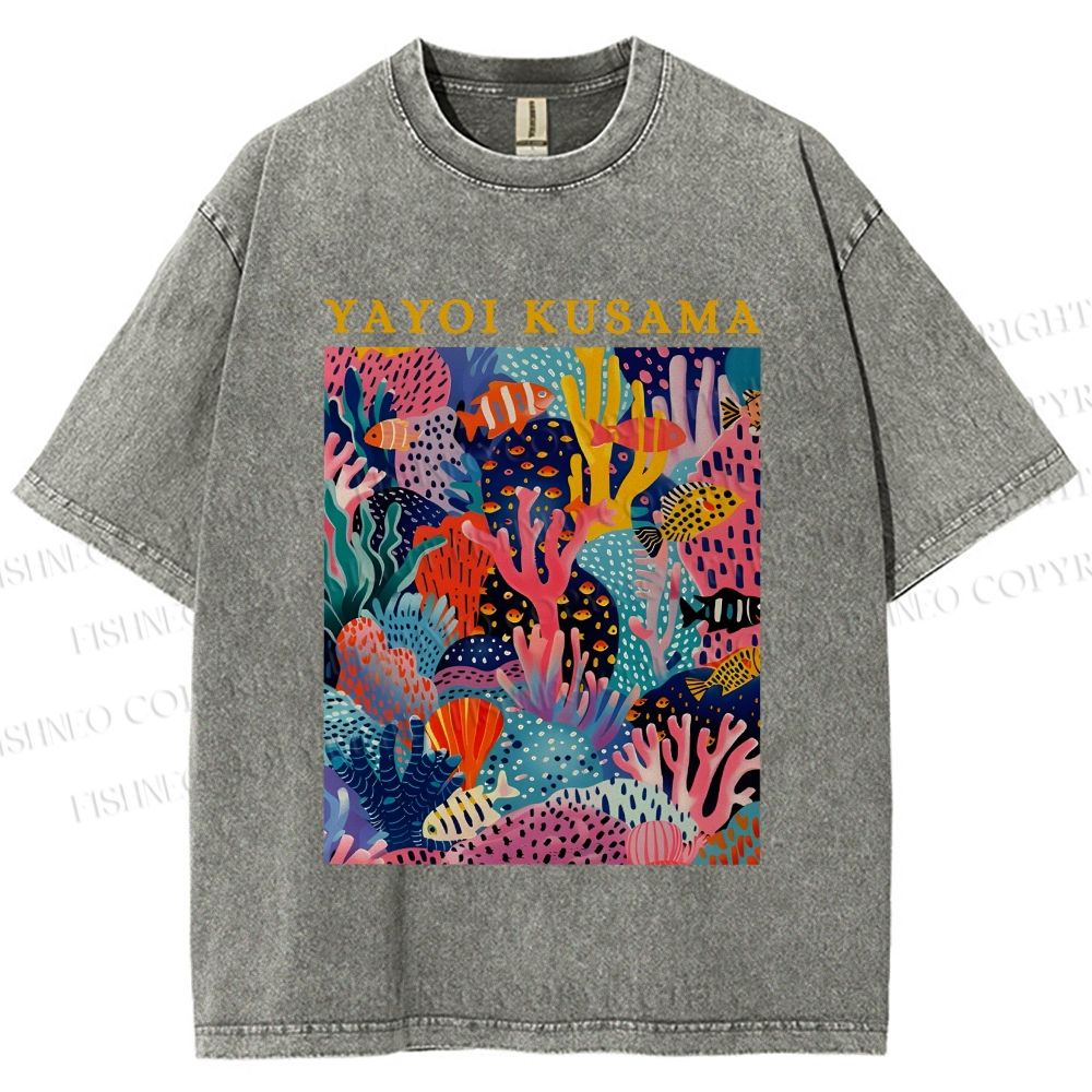 Unisex Yayoi Kusama Ocean Printed Washed Tee