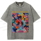 Unisex Yayoi Kusama Ocean Printed Washed Tee