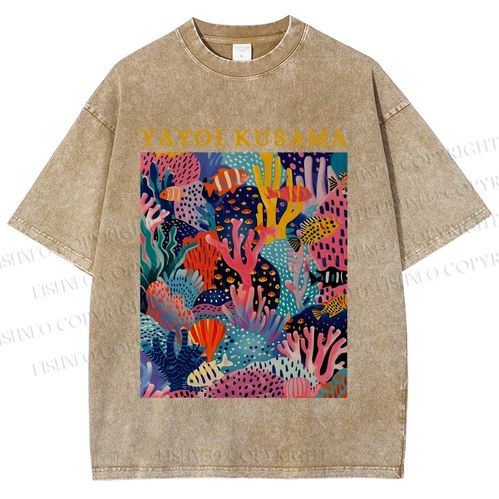 Unisex Yayoi Kusama Ocean Printed Washed Tee