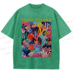 Unisex Yayoi Kusama Ocean Printed Washed Tee