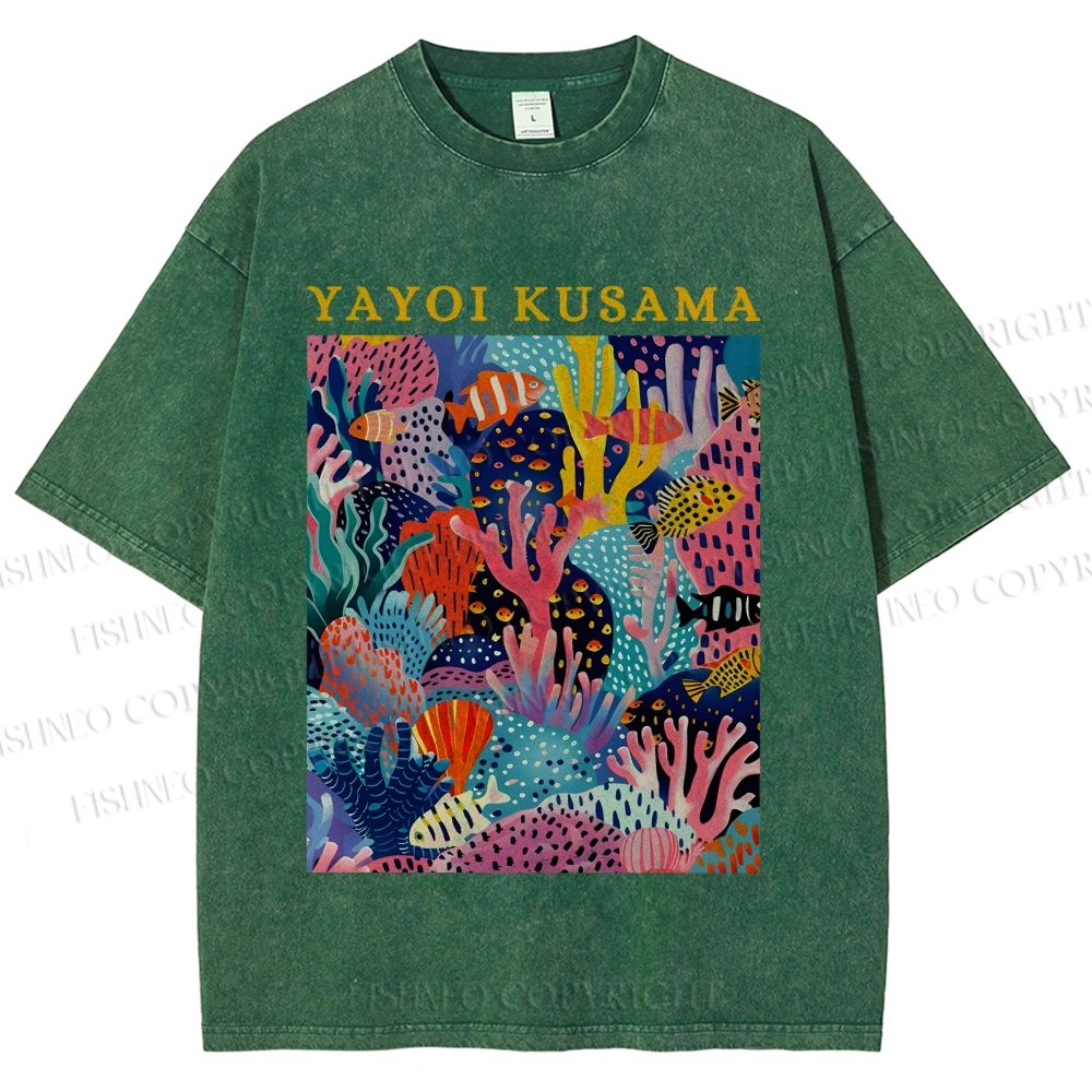 Unisex Yayoi Kusama Ocean Printed Washed Tee