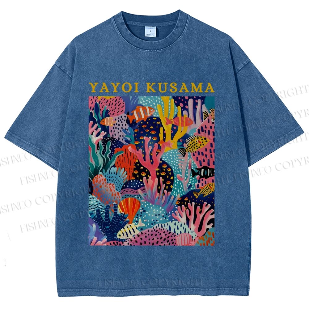 Unisex Yayoi Kusama Ocean Printed Washed Tee