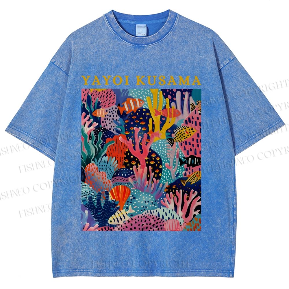 Unisex Yayoi Kusama Ocean Printed Washed Tee