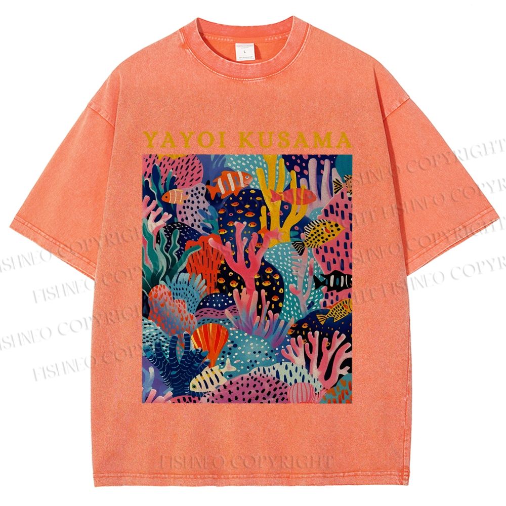 Unisex Yayoi Kusama Ocean Printed Washed Tee