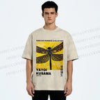 Unisex Yayoi Kusama Dragonfly Printed Washed Tee