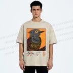 Unisex Yayoi Kusama Bird Printed Washed Tee