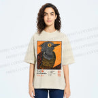 Unisex Yayoi Kusama Bird Printed Washed Tee
