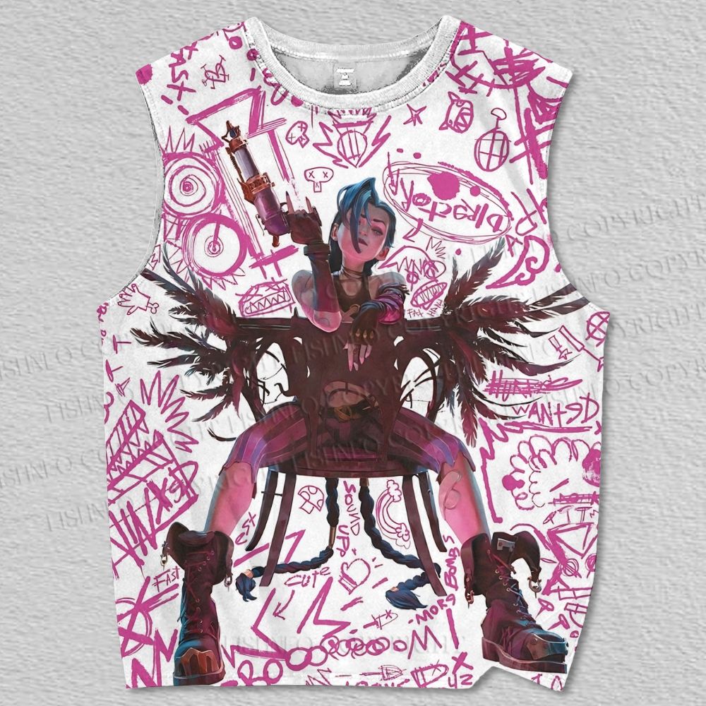 Unisex Jinx Graffiti Printed Tank Top