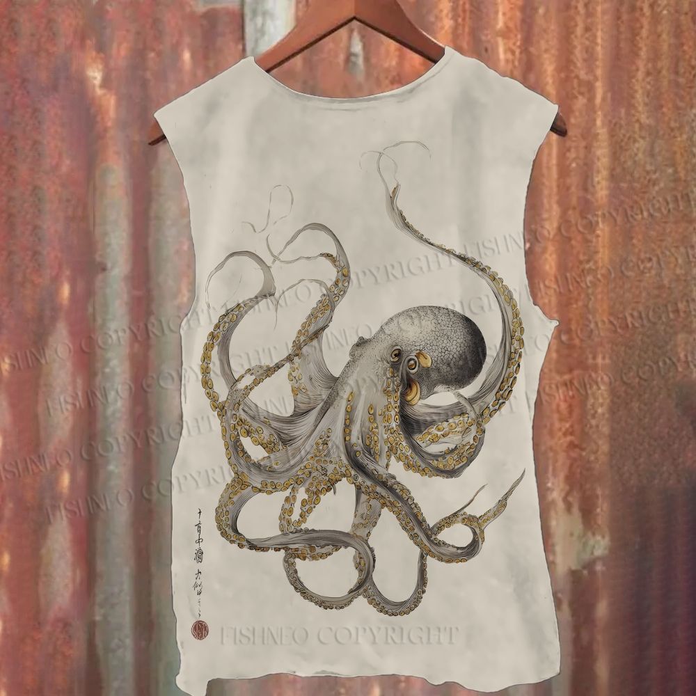 Unisex Casual Octopus Graphic Printed Tank Top