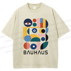 Unisex Bauhaus Eye Design Printed Washed Tee