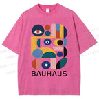 Unisex Bauhaus Eye Design Printed Washed Tee