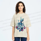 Unisex Cthulhu style Octopus Printed Washed Tee