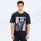 Unisex Pride Hyena Biology was Never Binary Printed Washed Tee