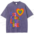 Unisex Pride Cool People Live Here Printed Washed Tee