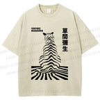Unisex Yayoi Kusama Panther Printed Washed Tee
