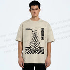 Unisex Yayoi Kusama Panther Printed Washed Tee