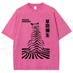 Unisex Yayoi Kusama Panther Printed Washed Tee