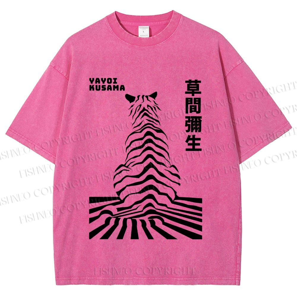 Unisex Yayoi Kusama Panther Printed Washed Tee