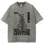 Unisex Yayoi Kusama Panther Printed Washed Tee