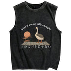 What If I'm Not Silly Enough Vintage Distressed Washed Tank Top