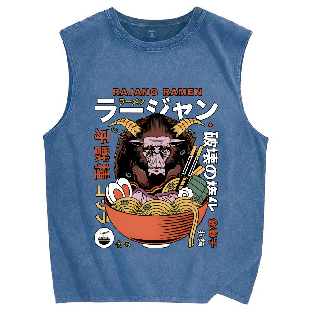Rajang Ramen Vintage Distressed Washed Tank Top