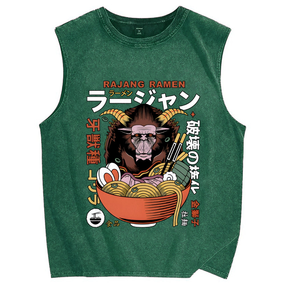 Rajang Ramen Vintage Distressed Washed Tank Top