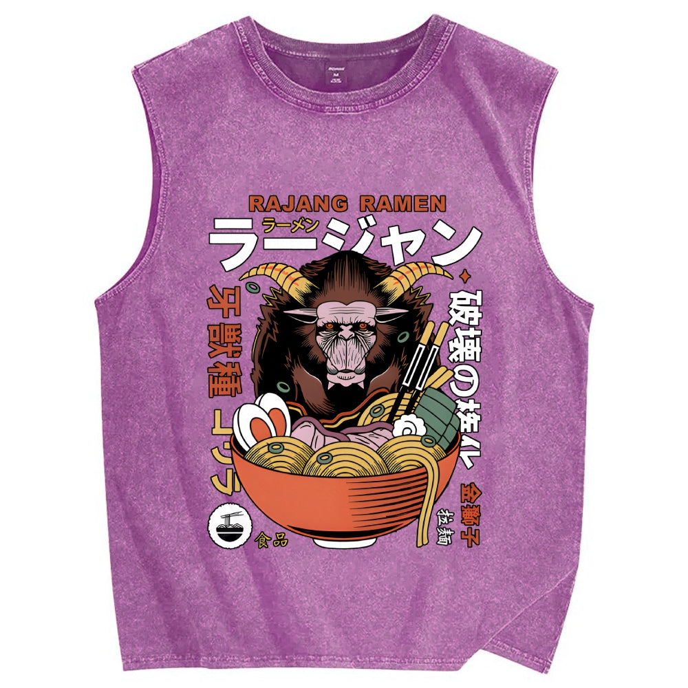 Rajang Ramen Vintage Distressed Washed Tank Top