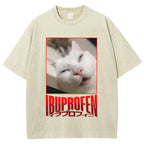 Ibuprofen Cat Vintage Washed T-shirt