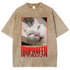 Ibuprofen Cat Vintage Washed T-shirt