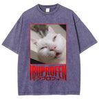 Ibuprofen Cat Vintage Washed T-shirt
