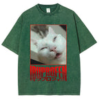 Ibuprofen Cat Vintage Washed T-shirt