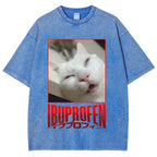 Ibuprofen Cat Vintage Washed T-shirt